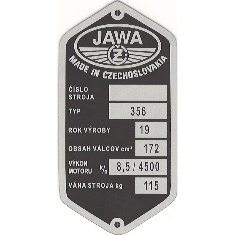 štítok Jawa/ČZ 356