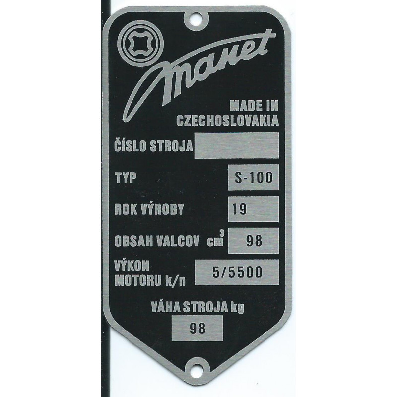štítok JAWA Manet S-100