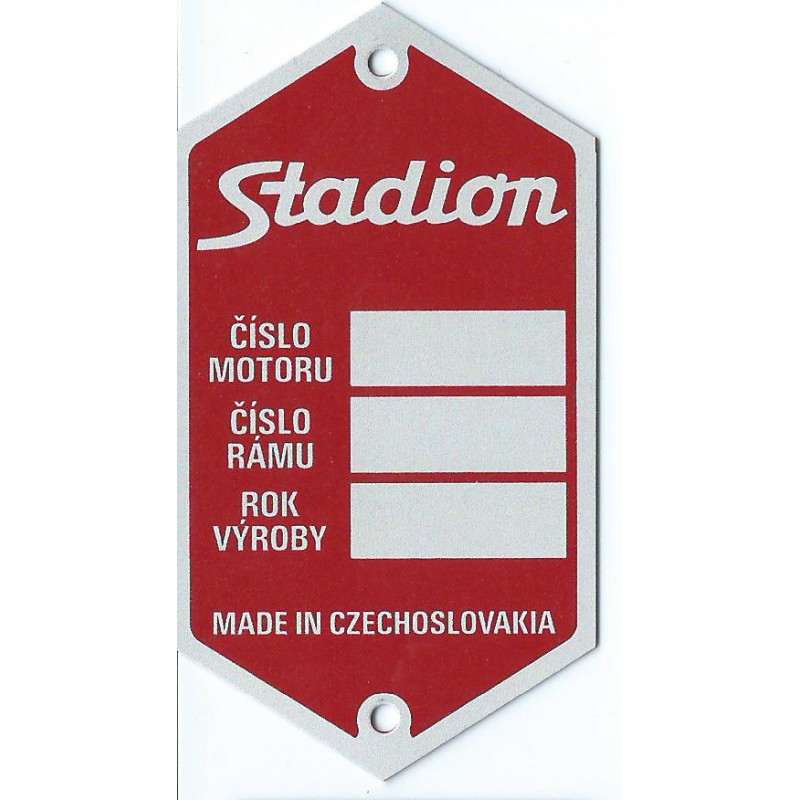 štítok stadion červený