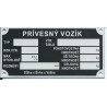 štítok na prívesný vozík