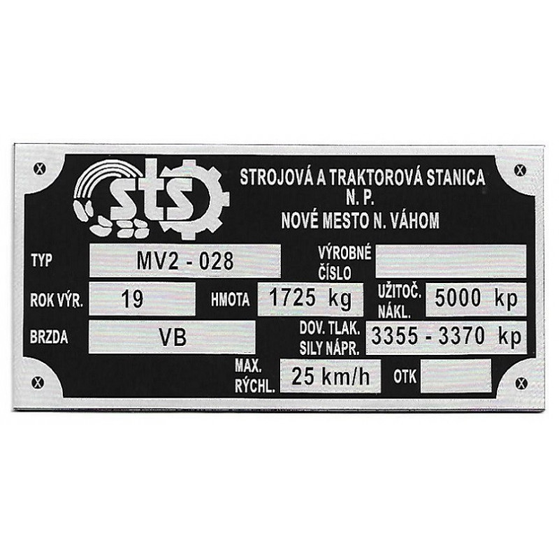 štítok STS MV2 - 028 Nové mesto nad Váhom