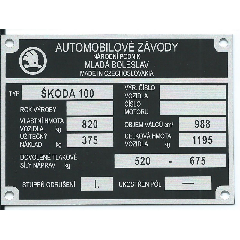 štítok Škoda 100