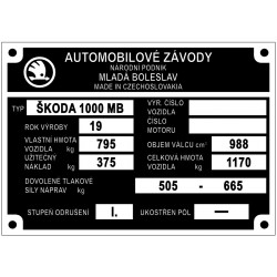 štítok Škoda 1000MB - 10.