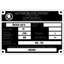 štítok Škoda 105 S