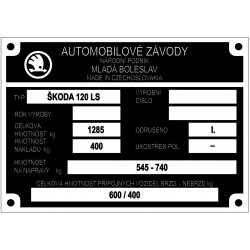 štítok Škoda 120 LS
