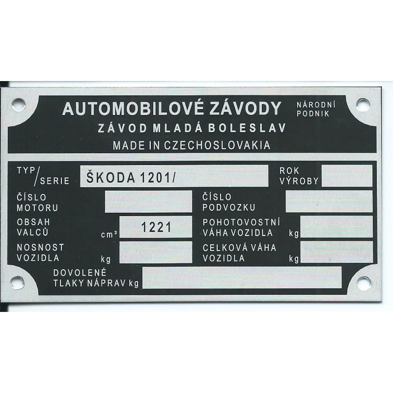 štítok Škoda 1201