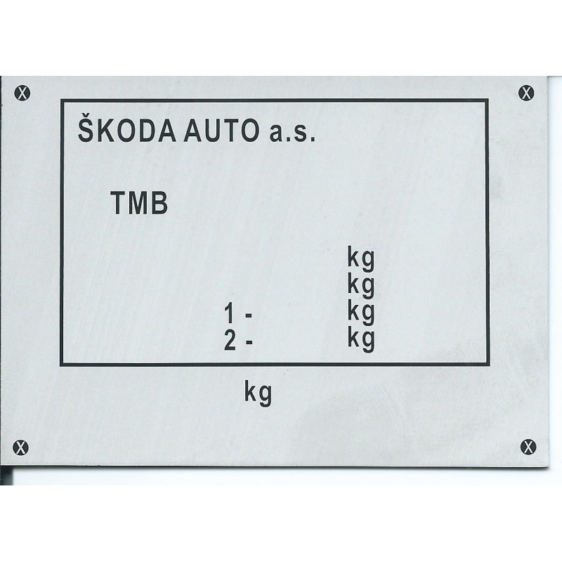 štítok ŠKODA AUTO a.s.
