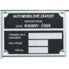 štítok Škoda univerzálny Kvasiny-ČSSR stredný
