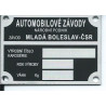 štítok Škoda univerzálny Mladá Boleslav-ČSR malý