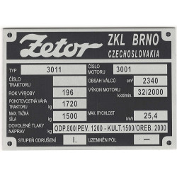 štítok Zetor 3011-2