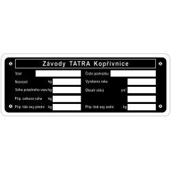 štítok výrobný Tatra 57B