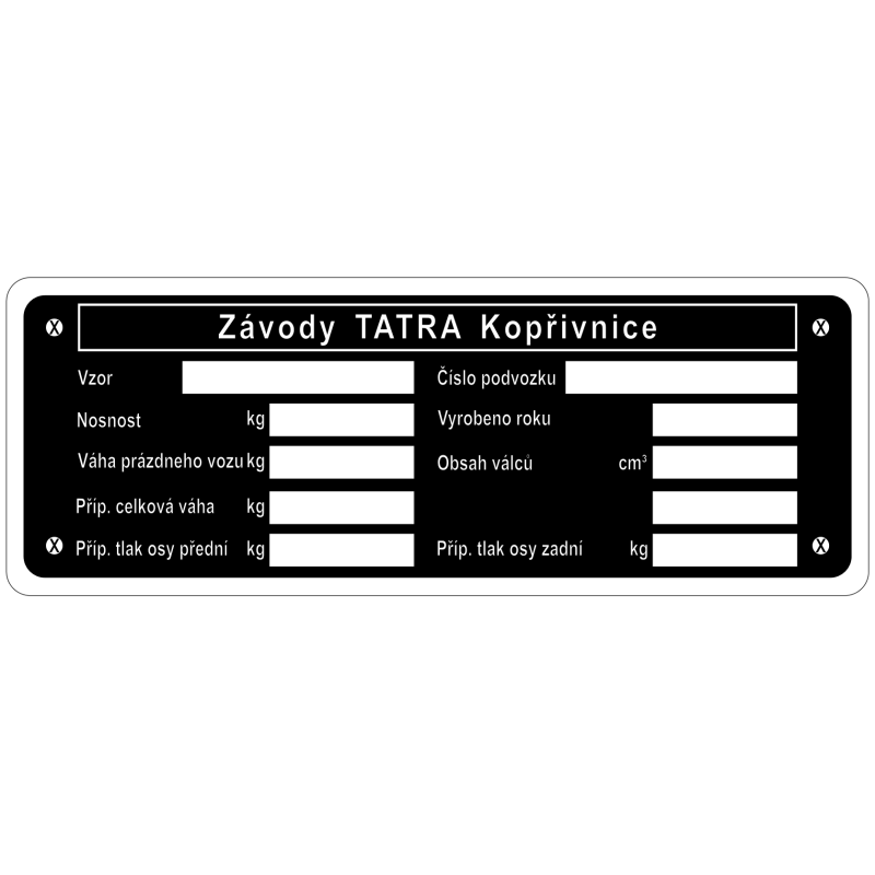 štítok výrobný Tatra 57B