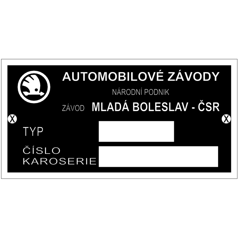 štítok Karosérie Škoda