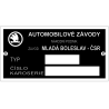 štítok Karosérie Škoda