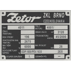 štítok Zetor 4011