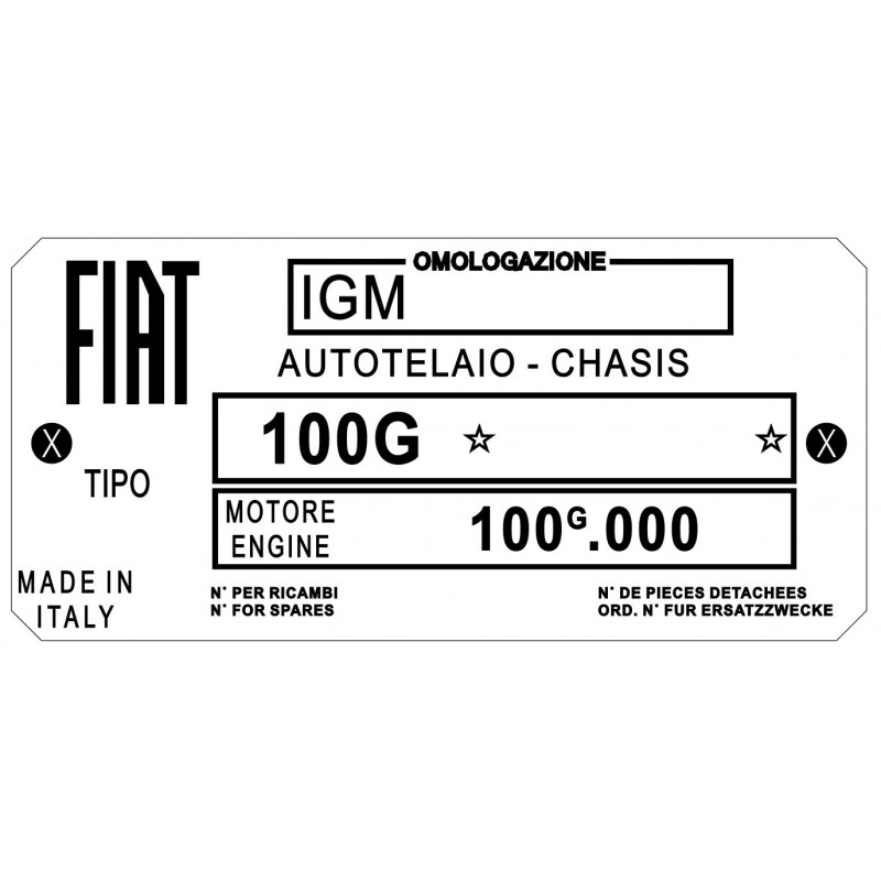 štítok Fiat 100G