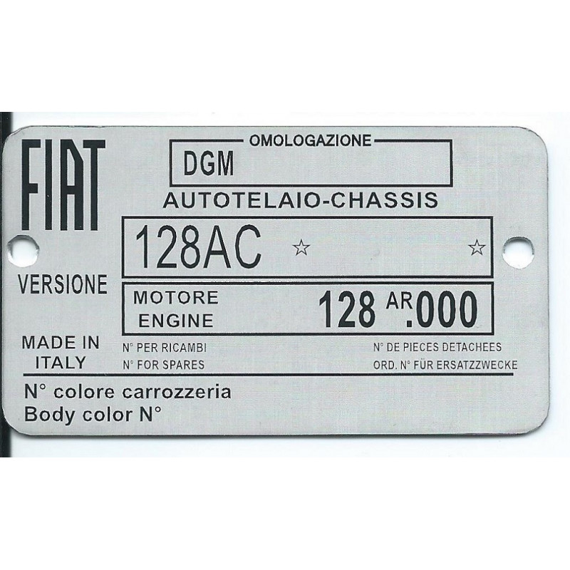 štítok Fiat 128AC