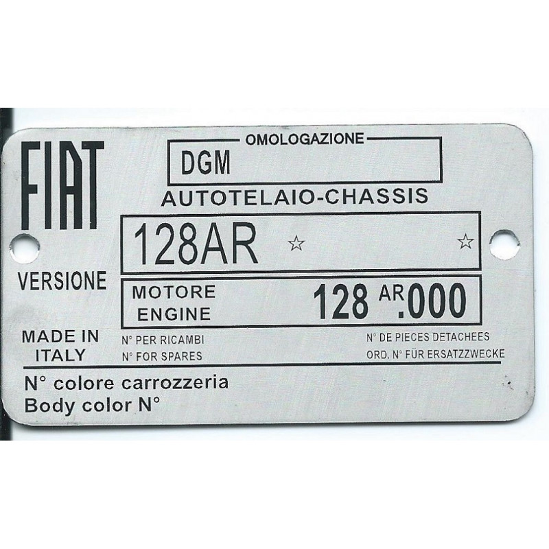 štítok Fiat 128AR