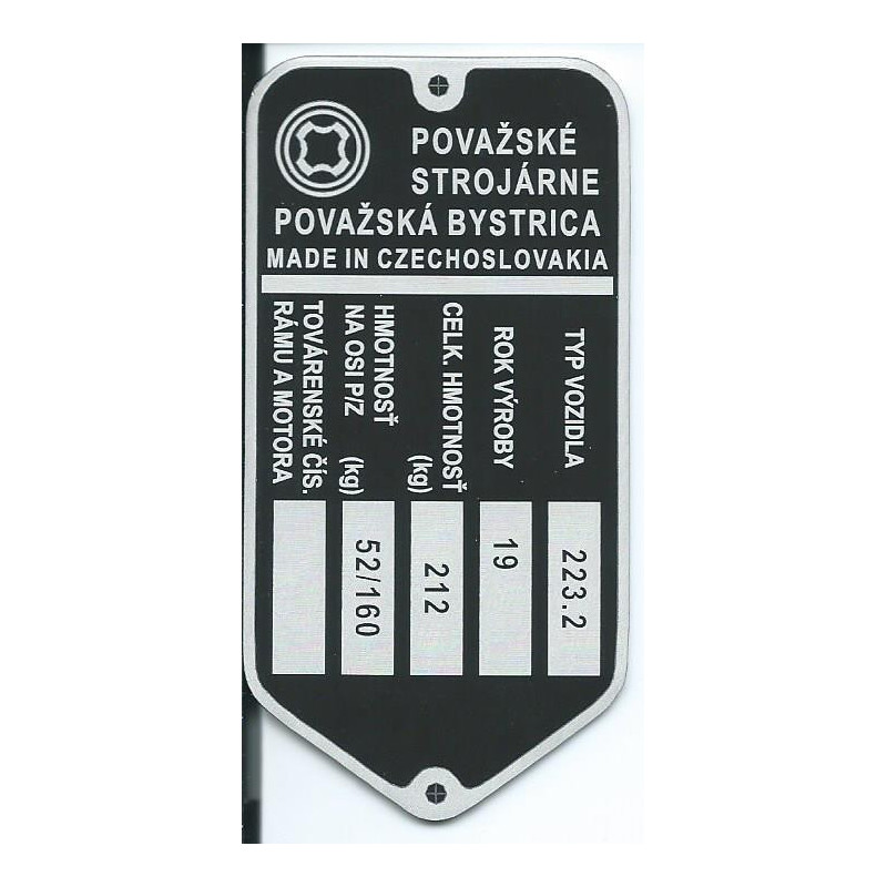 štítok Jawa 223.2 (Mustang)