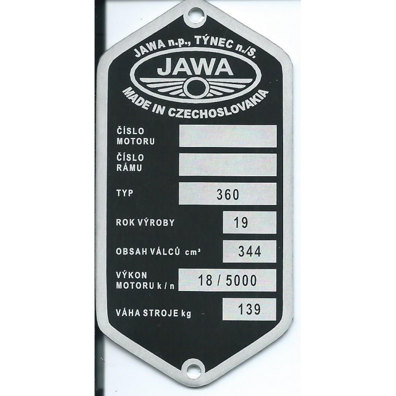 štítok Jawa 360