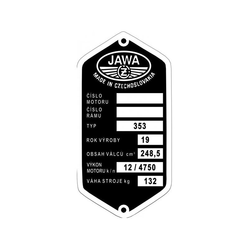 štítok Jawa/ČZ 353