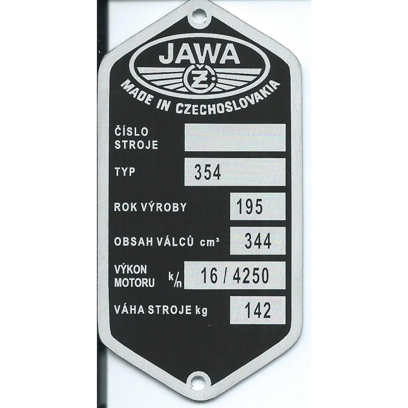 štítok Jawa/ČZ 354-1